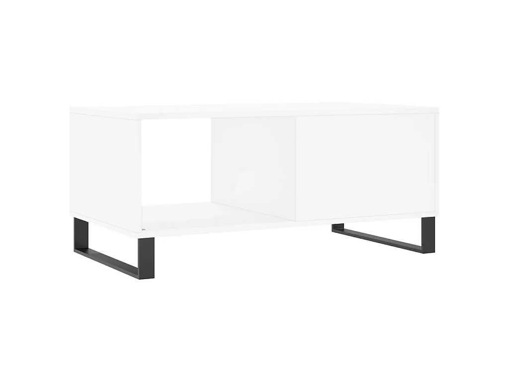 Table basse blanc 90x50x40 cm bois d'ingénierie