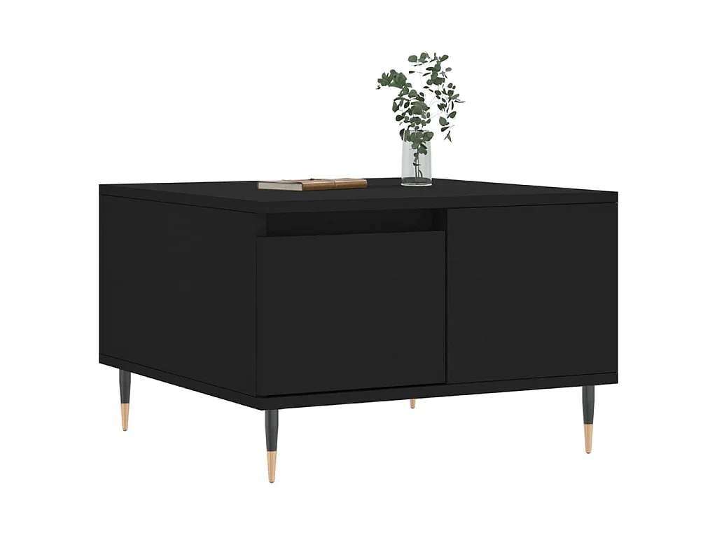 Table basse noir 55x55x36,5 cm bois d'ingénierie