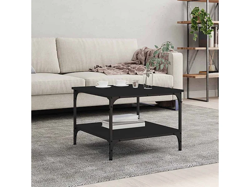 Table basse Noir 55x55x40 cm bois d'ingénierie