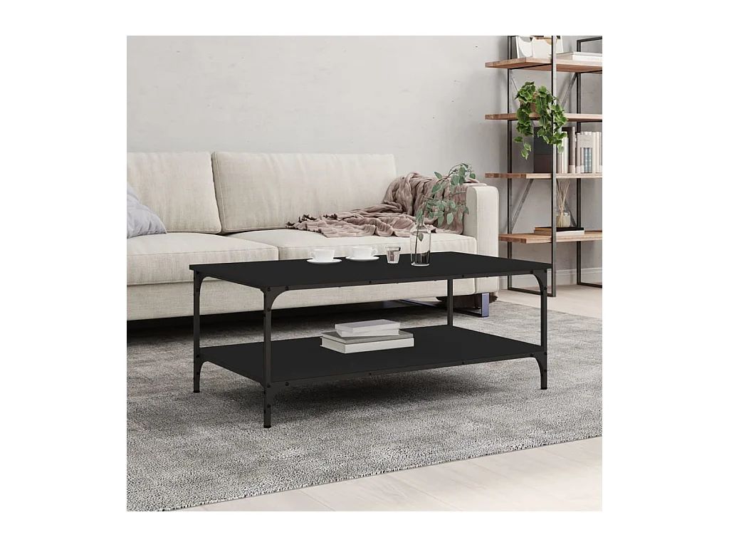 Table basse noir 100x55x40 cm bois d'ingénierie