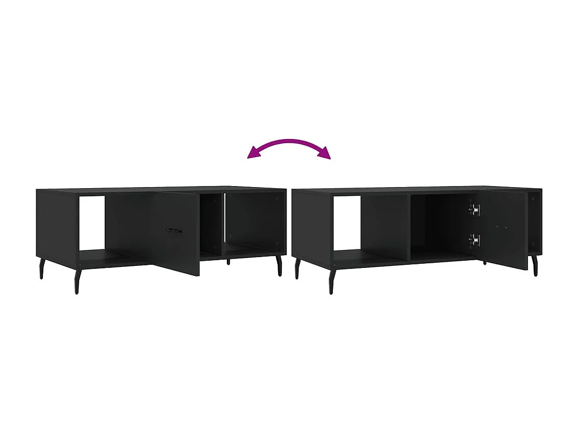 Table basse noir 102x50x40 cm bois d'ingénierie