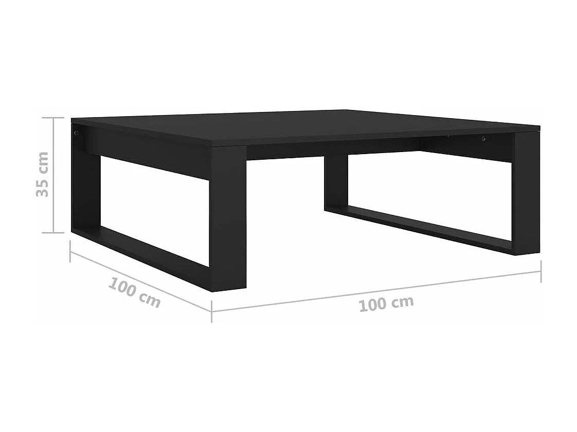 Table basse Noir 100x100x35 cm Bois d’ingénierie