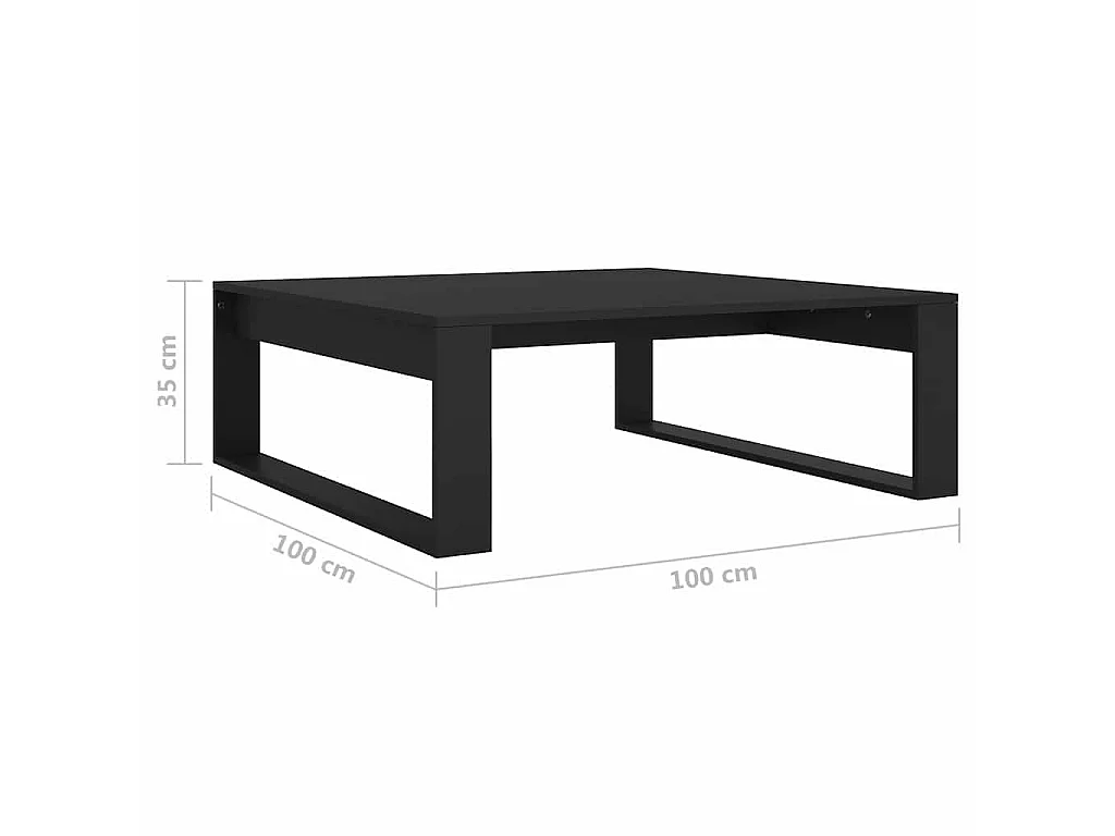Tavolino da Salotto Nero 100x100x35 cm Truciolato