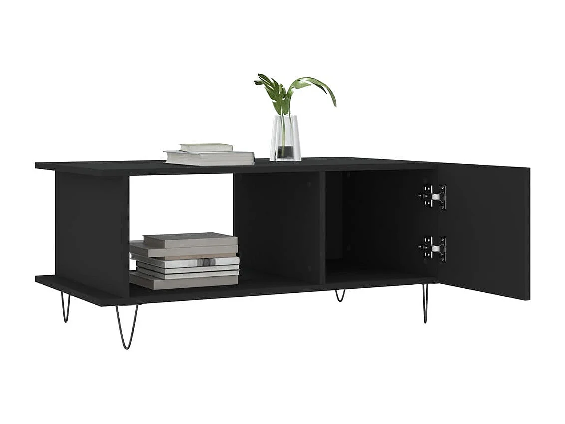 Table basse noir 90x50x40 cm bois d'ingénierie