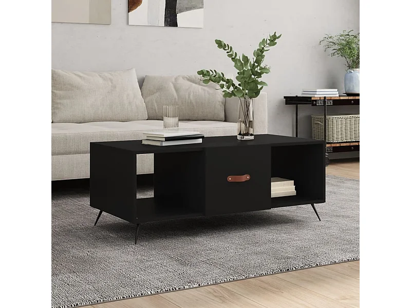 Table basse noir 102x50x40 cm bois d'ingénierie