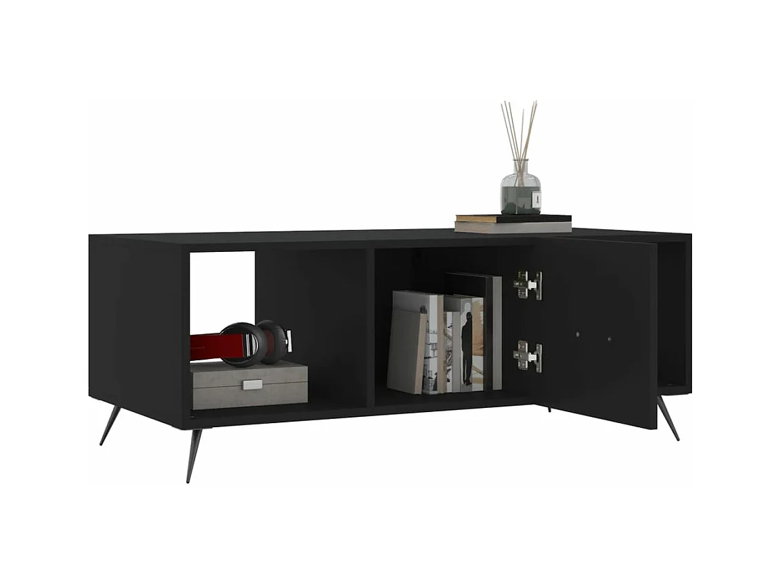 Table basse noir 102x50x40 cm bois d'ingénierie