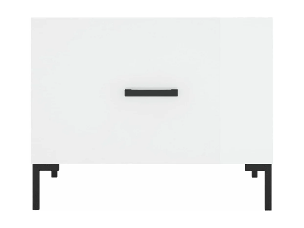 Table basse blanc brillant 50x50x40 cm bois d'ingénierie