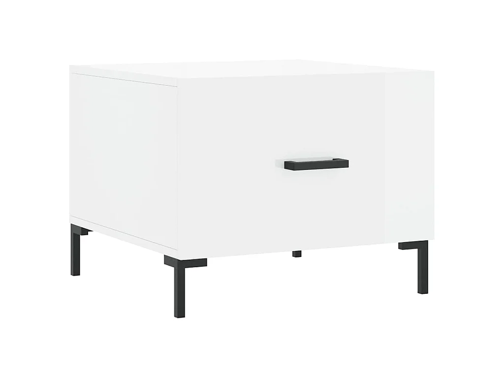 Table basse blanc brillant 50x50x40 cm bois d'ingénierie
