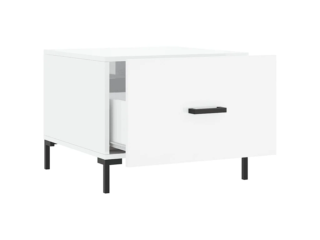 Table basse blanc brillant 50x50x40 cm bois d'ingénierie