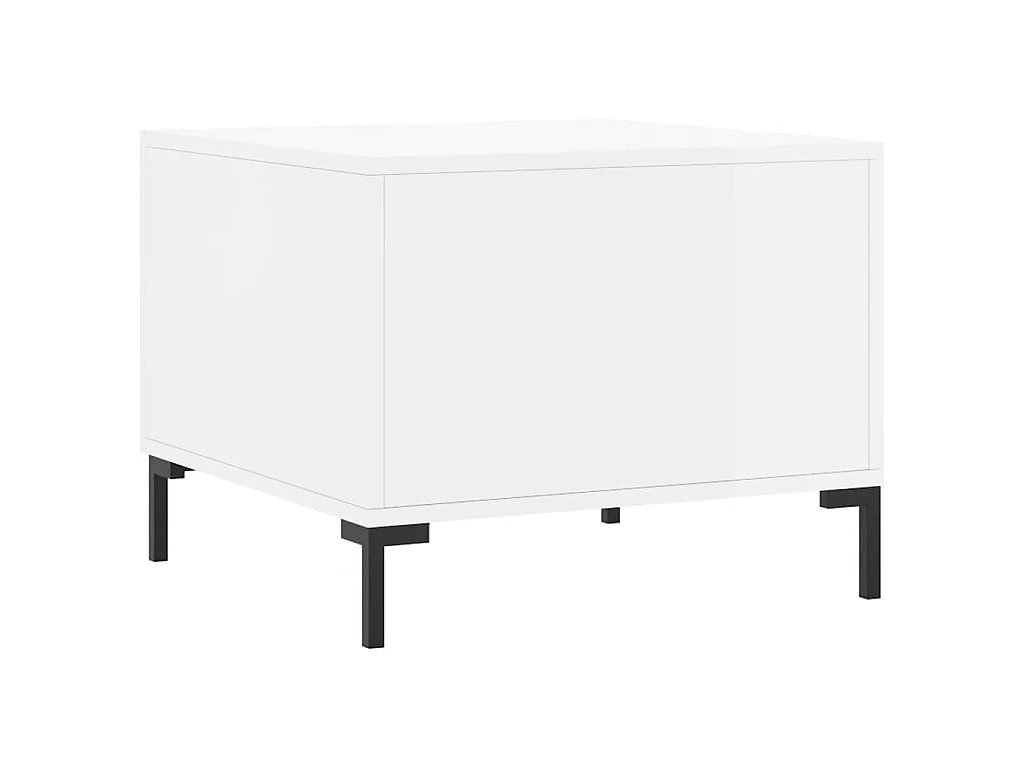 Table basse blanc brillant 50x50x40 cm bois d'ingénierie