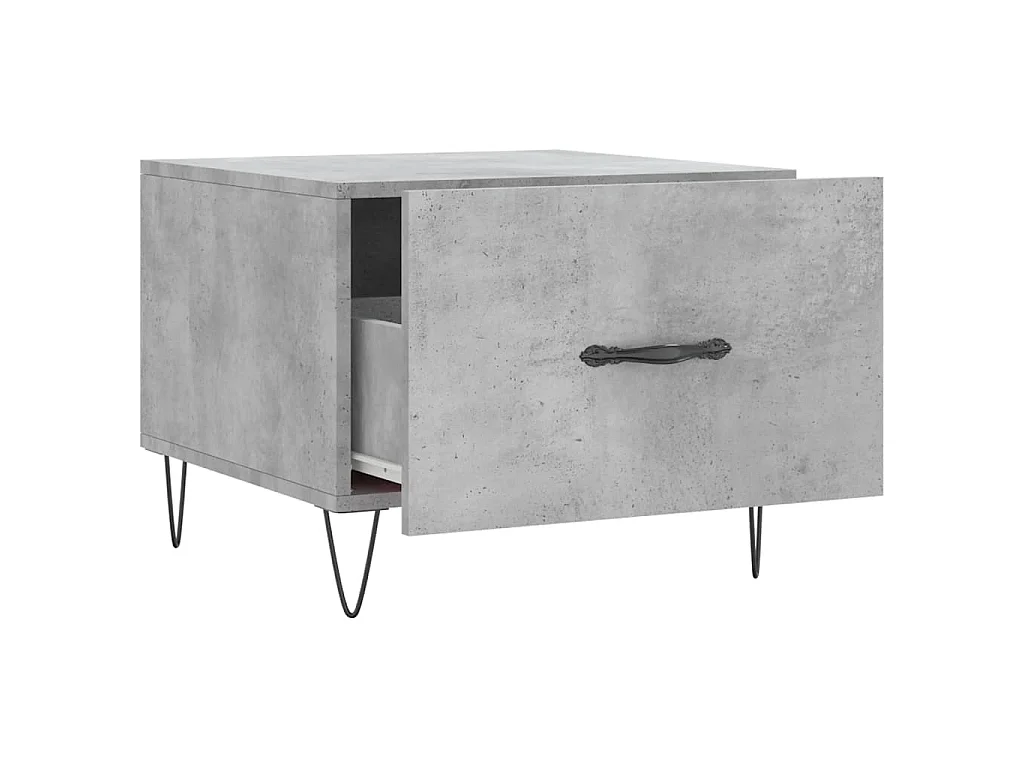 Tavolino Salotto Grigio Cemento 50x50x40 cm Legno Multistrato