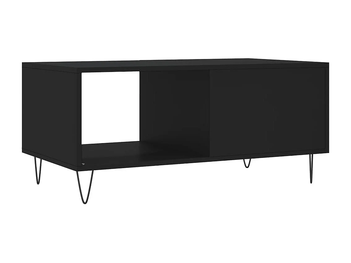 Tavolino da Salotto Nero 90x50x40 cm in Legno Multistrato
