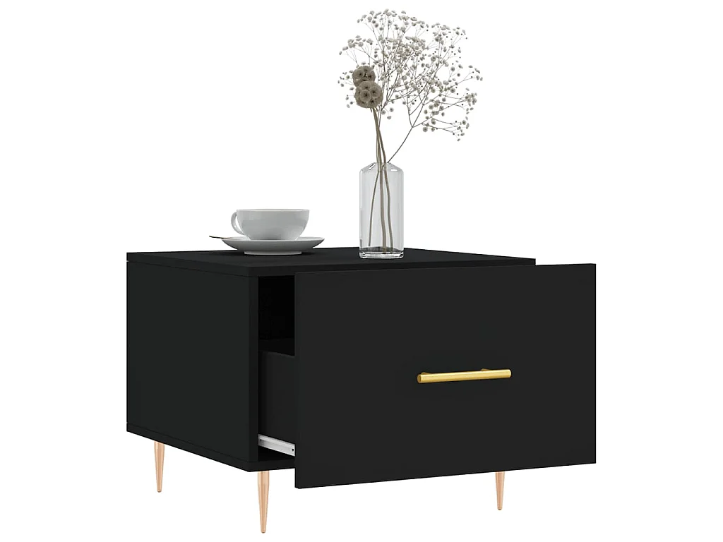 Salontafel 50x50x40 cm bewerkt hout zwart