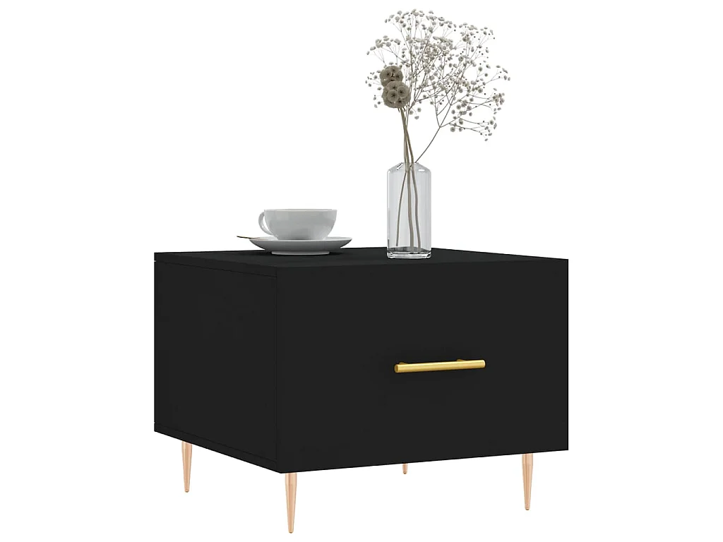 Table basse Noir 50x50x40 cm Bois d'ingénierie