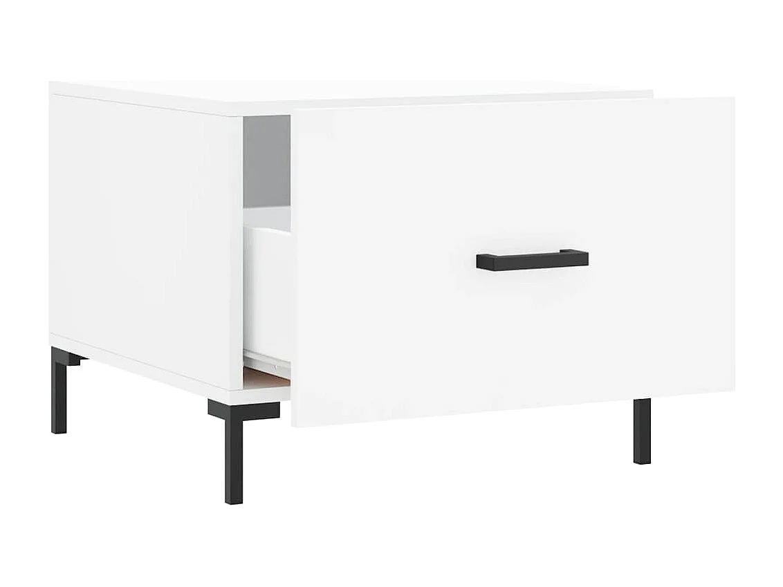 Table basse blanc 50x50x40 cm bois d'ingénierie