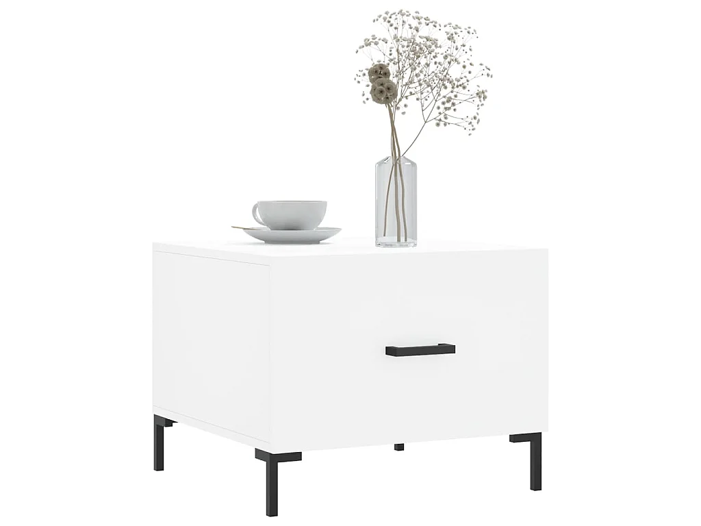 Table basse blanc 50x50x40 cm bois d'ingénierie