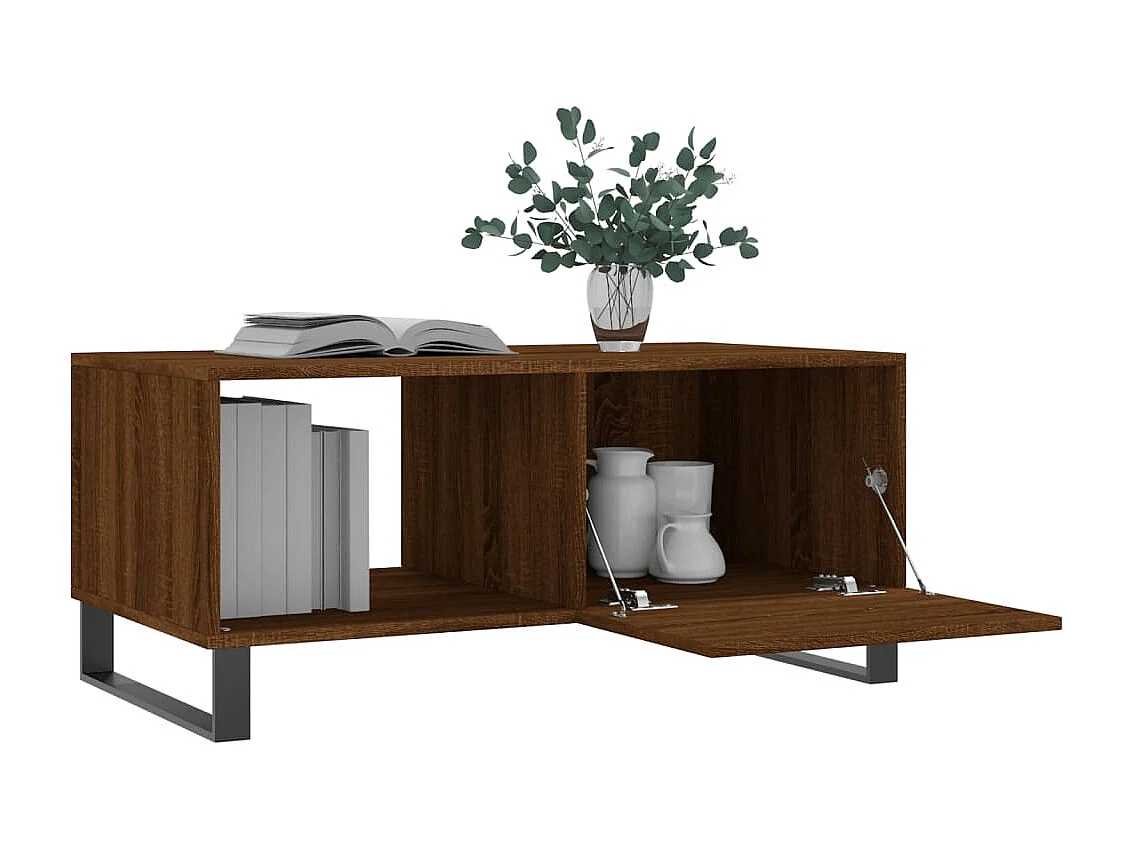 Table basse chêne marron 90x50x40 cm bois d'ingénierie