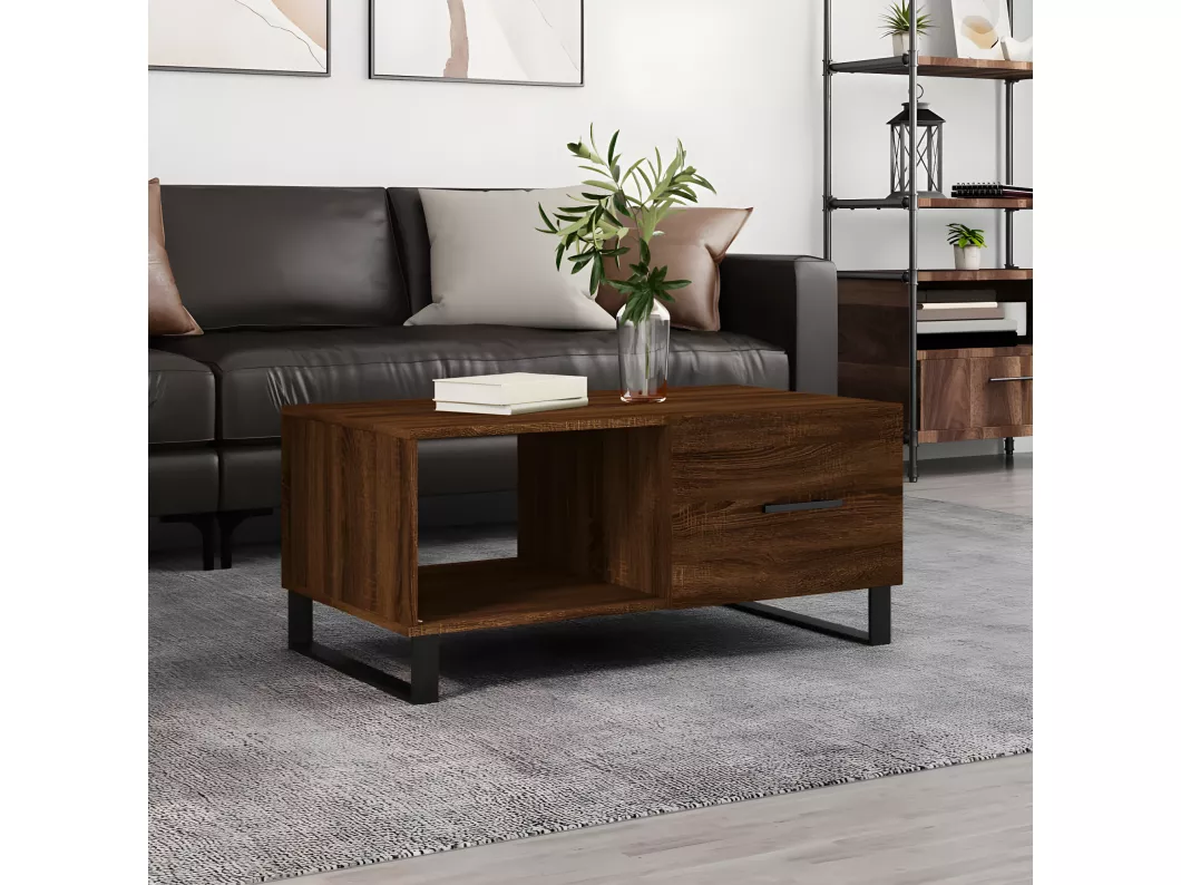 Kauf Unique Couchtisch Braun Eichen-Optik 90x50x40 cm Holzwerkstoff