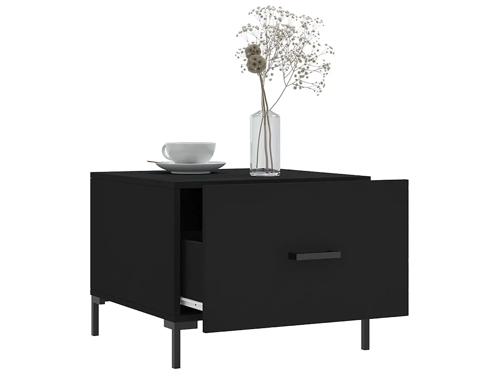 Table basse Noir 50x50x40 cm Bois d'ingénierie