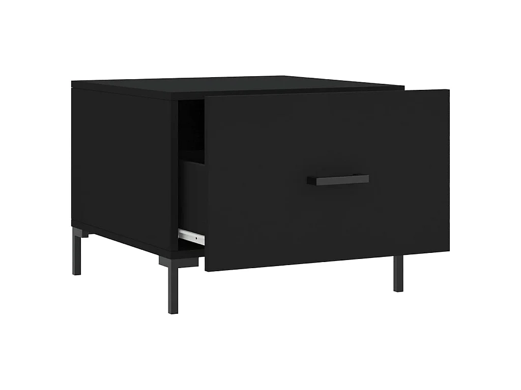 Table basse Noir 50x50x40 cm Bois d'ingénierie