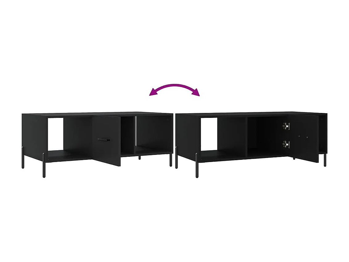 Table basse noir 102x50x40 cm bois d'ingénierie