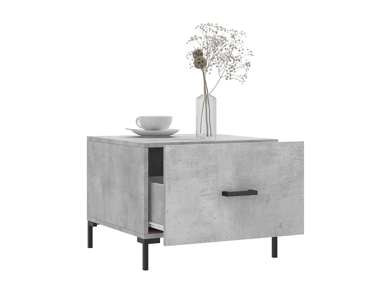 Table basse gris béton 50x50x40 cm bois d'ingénierie
