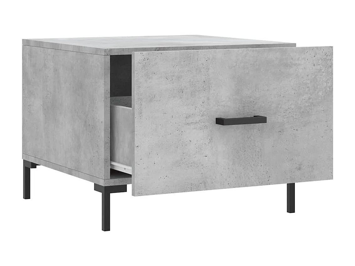 Table basse gris béton 50x50x40 cm bois d'ingénierie