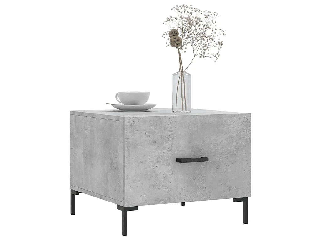 Table basse gris béton 50x50x40 cm bois d'ingénierie