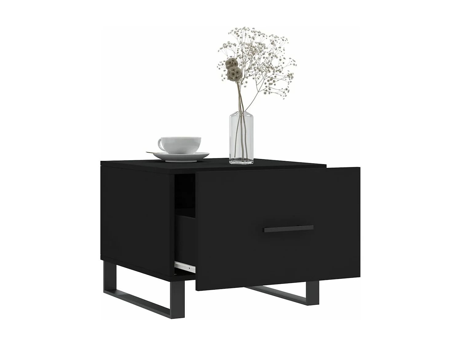 Salontafel 50x50x40 cm bewerkt hout zwart