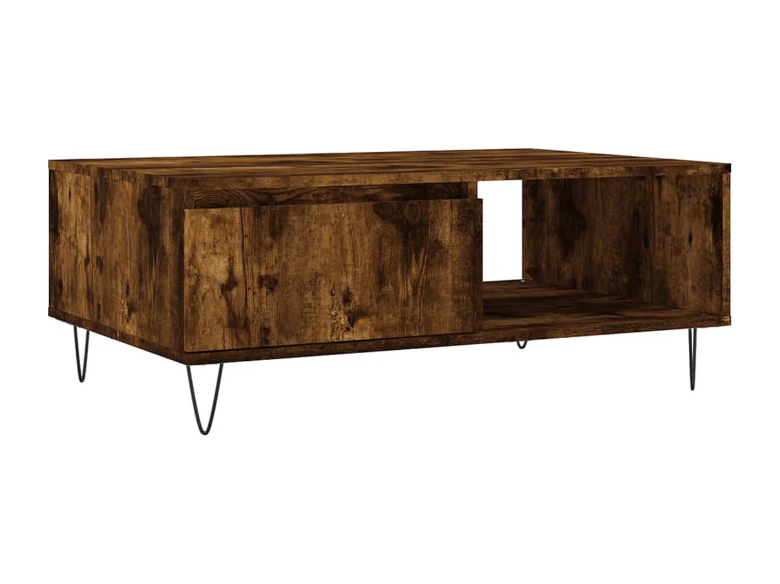 Tavolino da Salotto Rovere Fumo 90x60x35cm in Legno Multistrato
