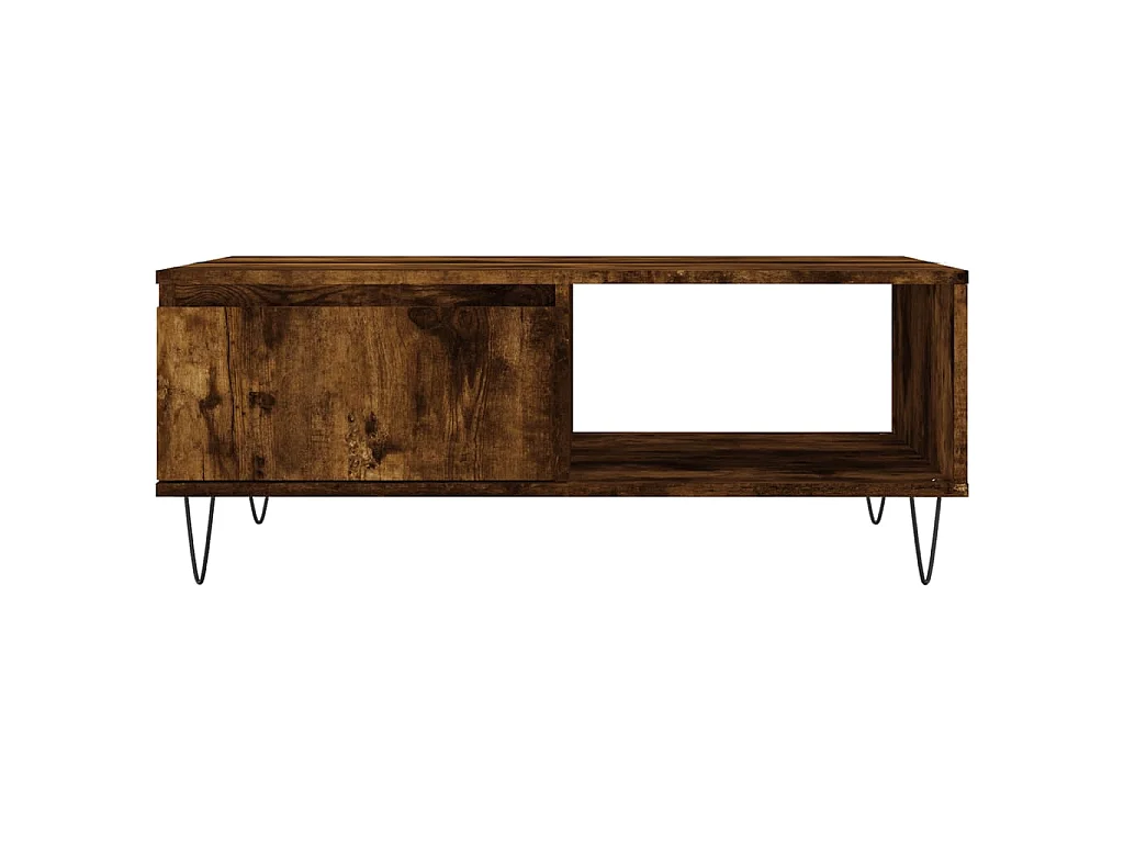 Tavolino da Salotto Rovere Fumo 90x60x35cm in Legno Multistrato