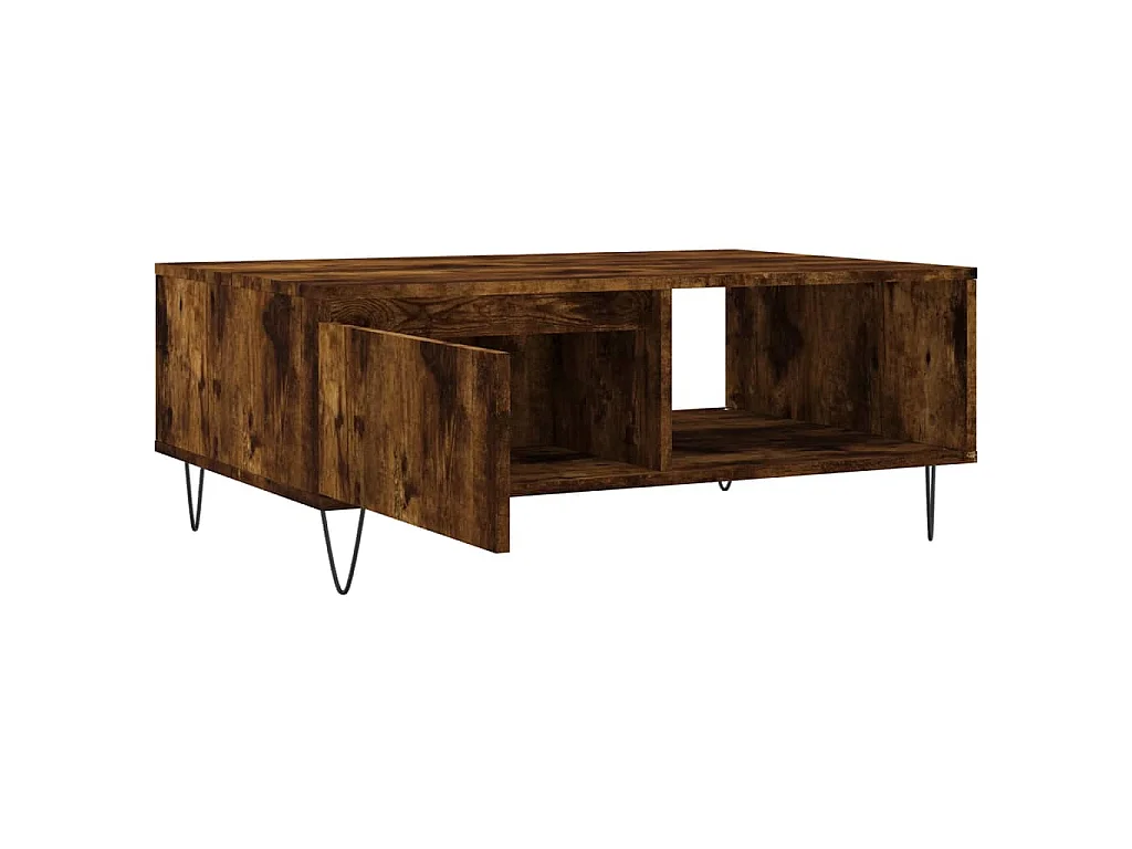 Tavolino da Salotto Rovere Fumo 90x60x35cm in Legno Multistrato