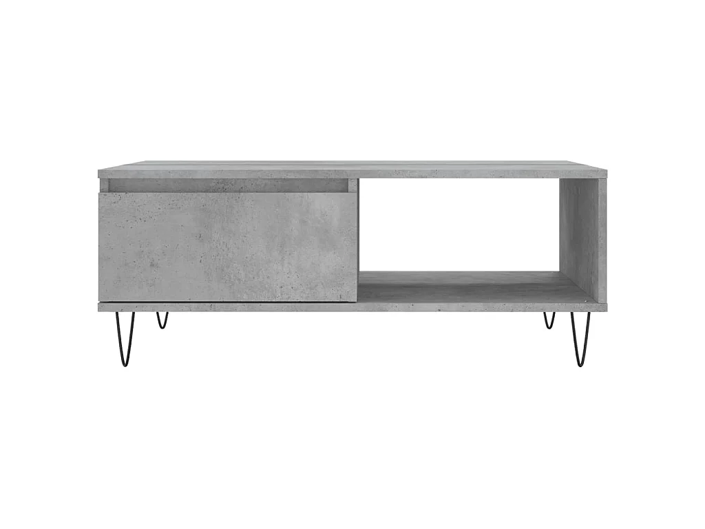 Salontafel 90x60x35 cm bewerkt hout betongrijs