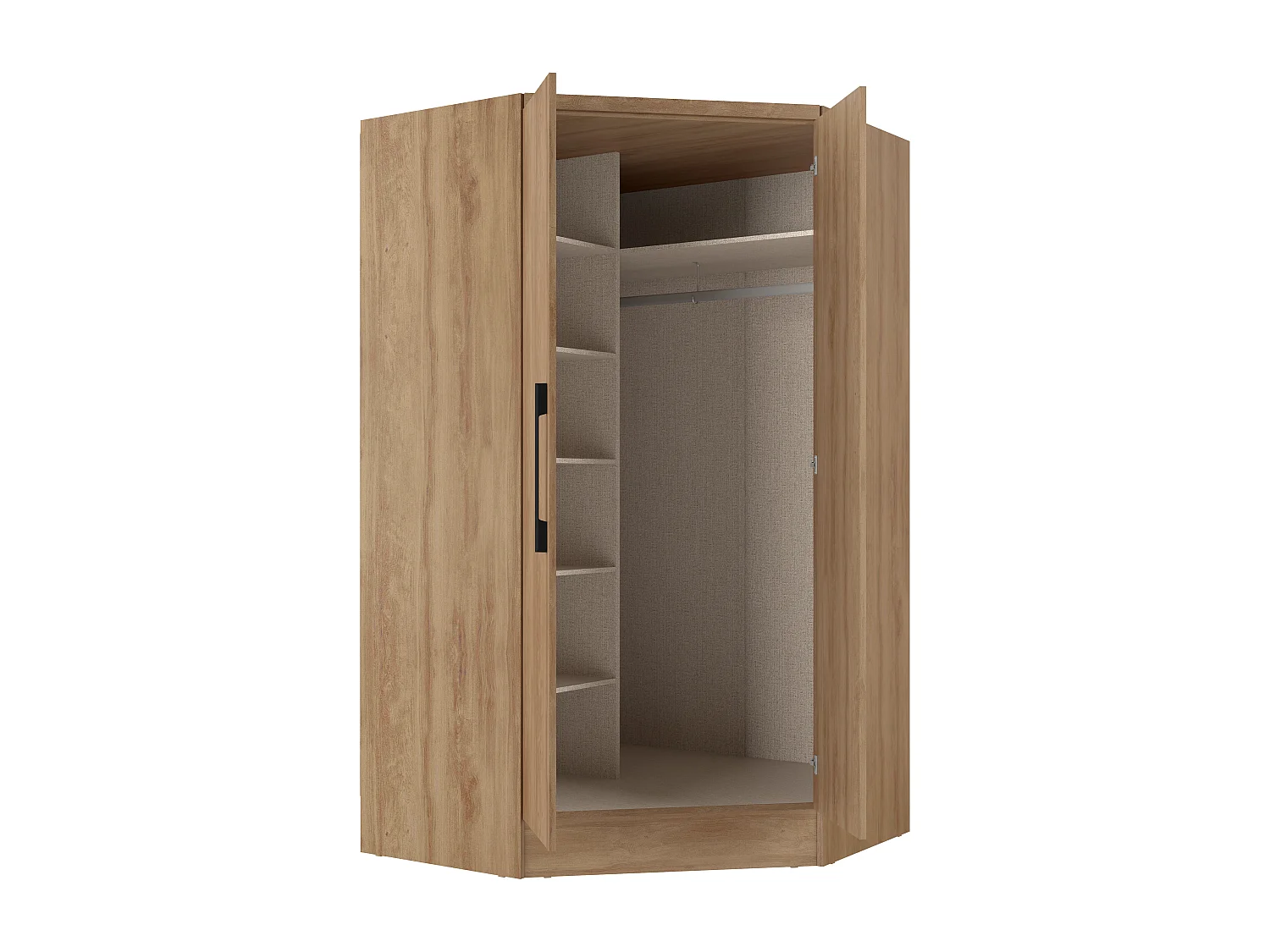 Armoire d'angle 2 portes - L101 cm - Coloris : Naturel - AURALI