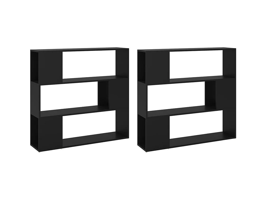 Bibliothèque/Séparateur de pièce Noir 100x24x188 cm