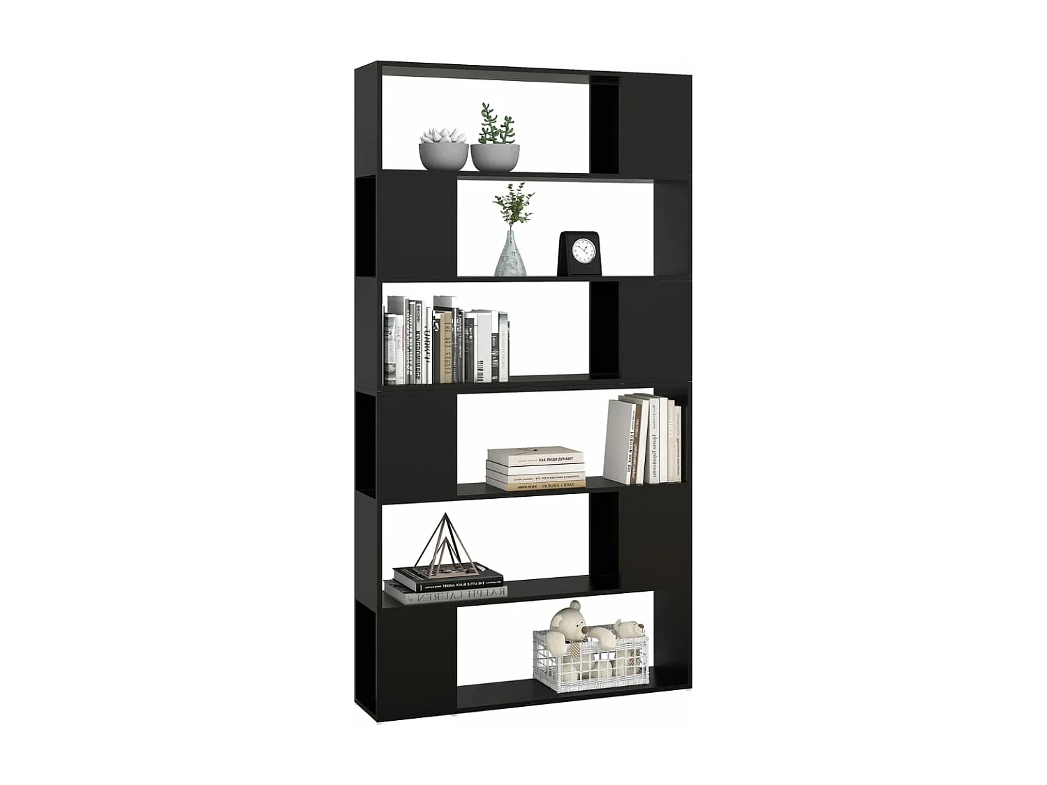 Bibliothèque/Séparateur de pièce Noir 100x24x188 cm