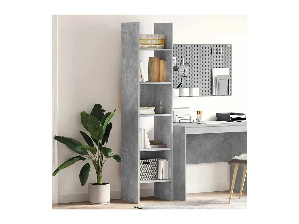 Bibliothèque Gris béton 40x35x180 cm Bois d’ingénierie