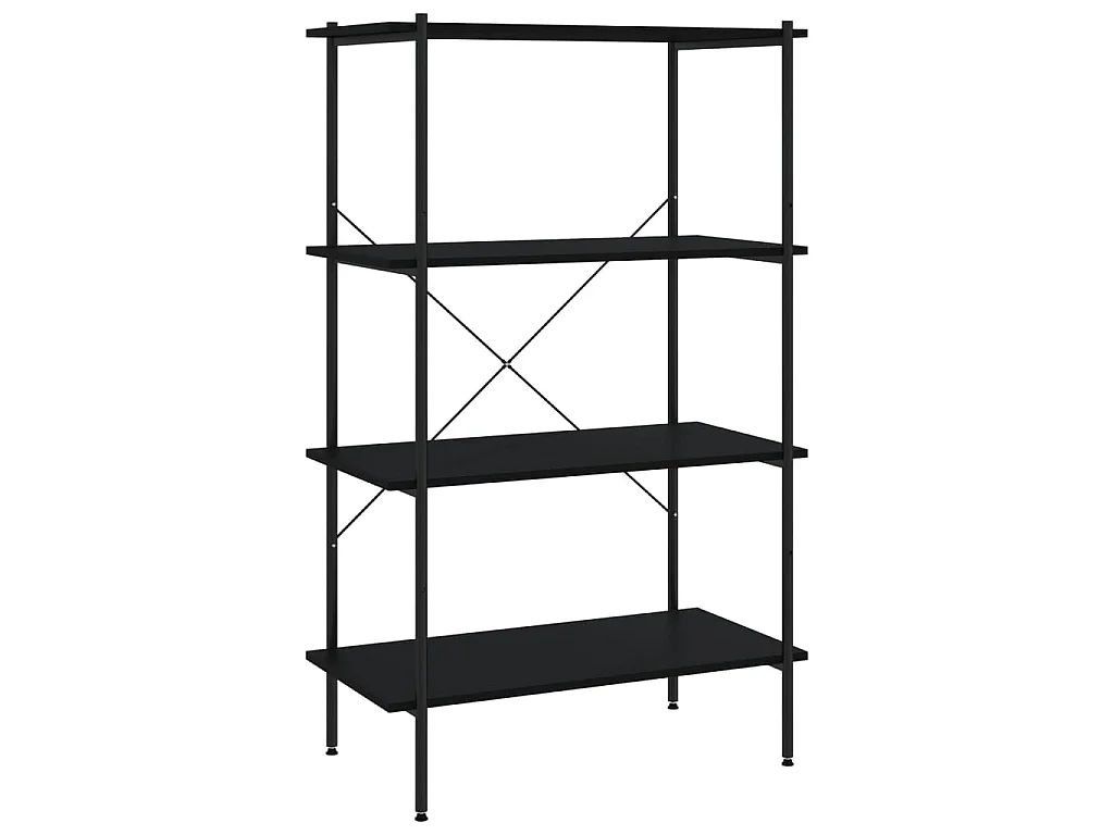 Unidade com 4 prateleiras 80x40x130 cm preto