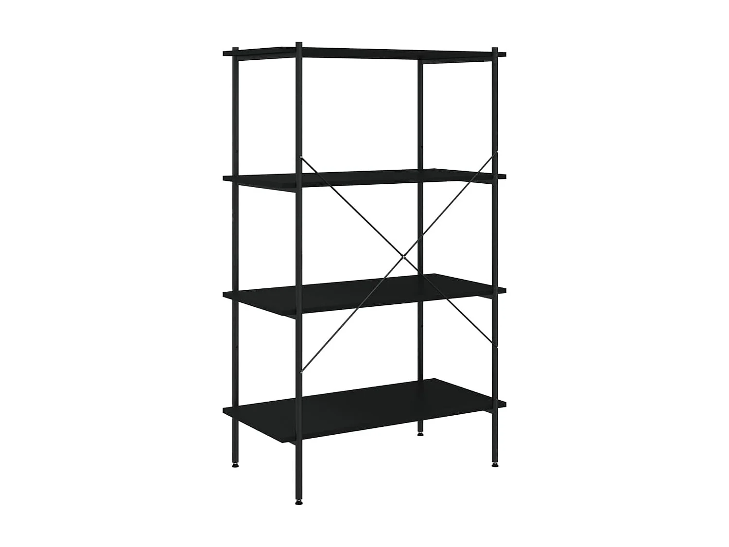 Unidade com 4 prateleiras 80x40x130 cm preto