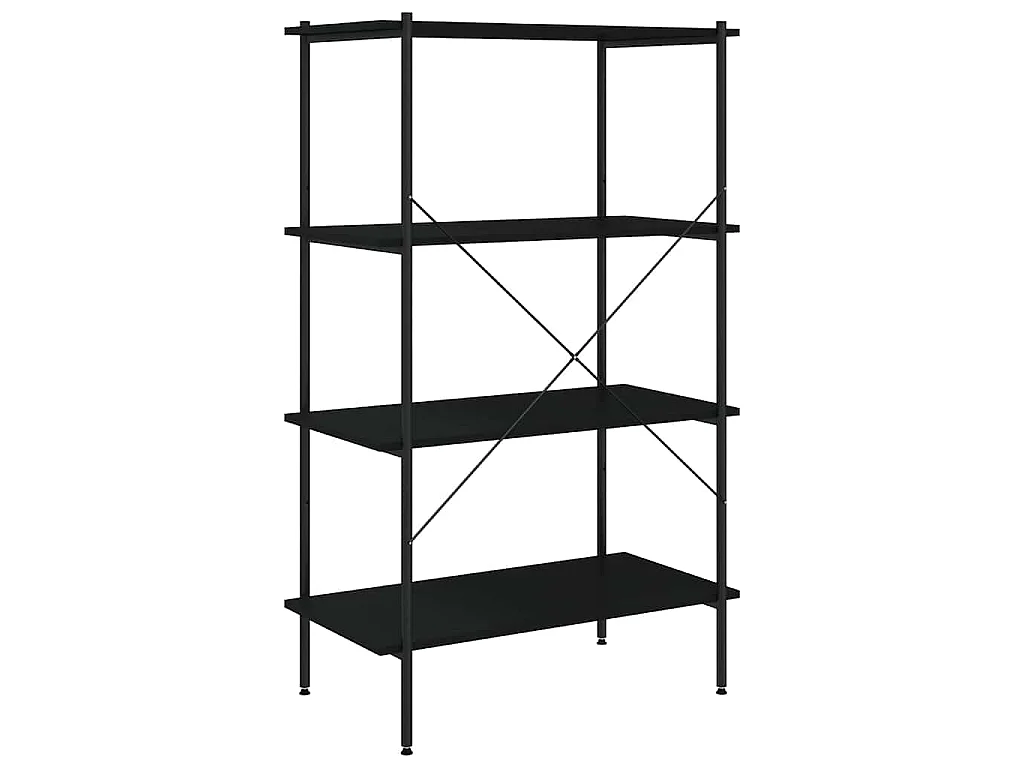 Étagère à 4 niveaux Noir 80x40x130 cm