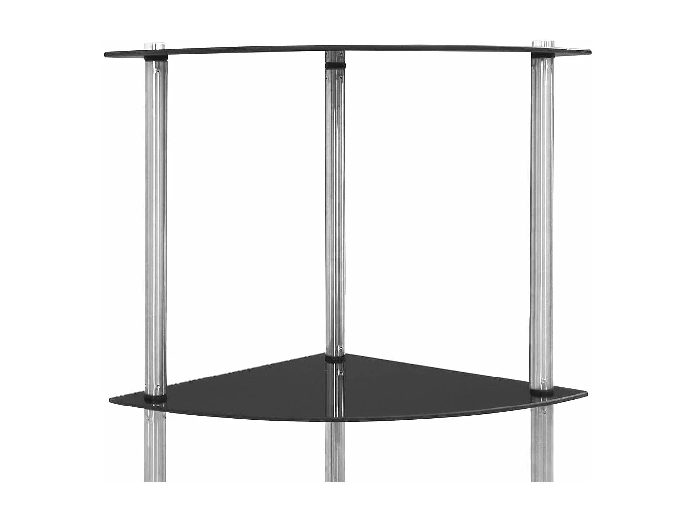 Étagère à 6 niveaux Noir 30x30x160 cm Verre trempé