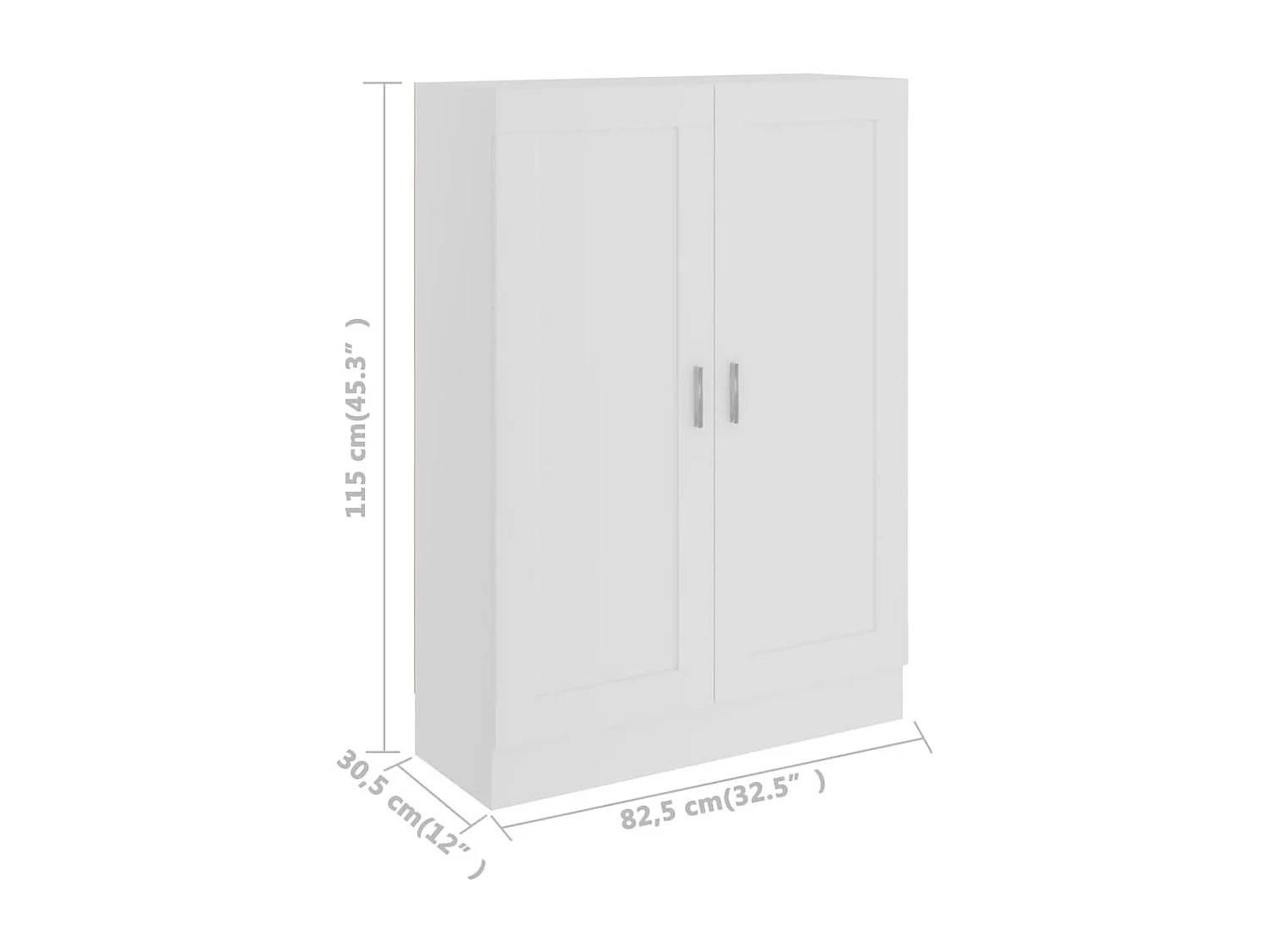 Bücherschrank Weiß 82,5x30,5x115 cm Holzwerkstoff