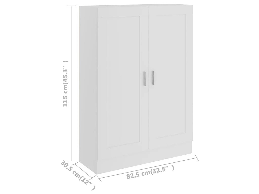 Libreria Bianca 82,5x30,5x115 cm in Legno Multistrato