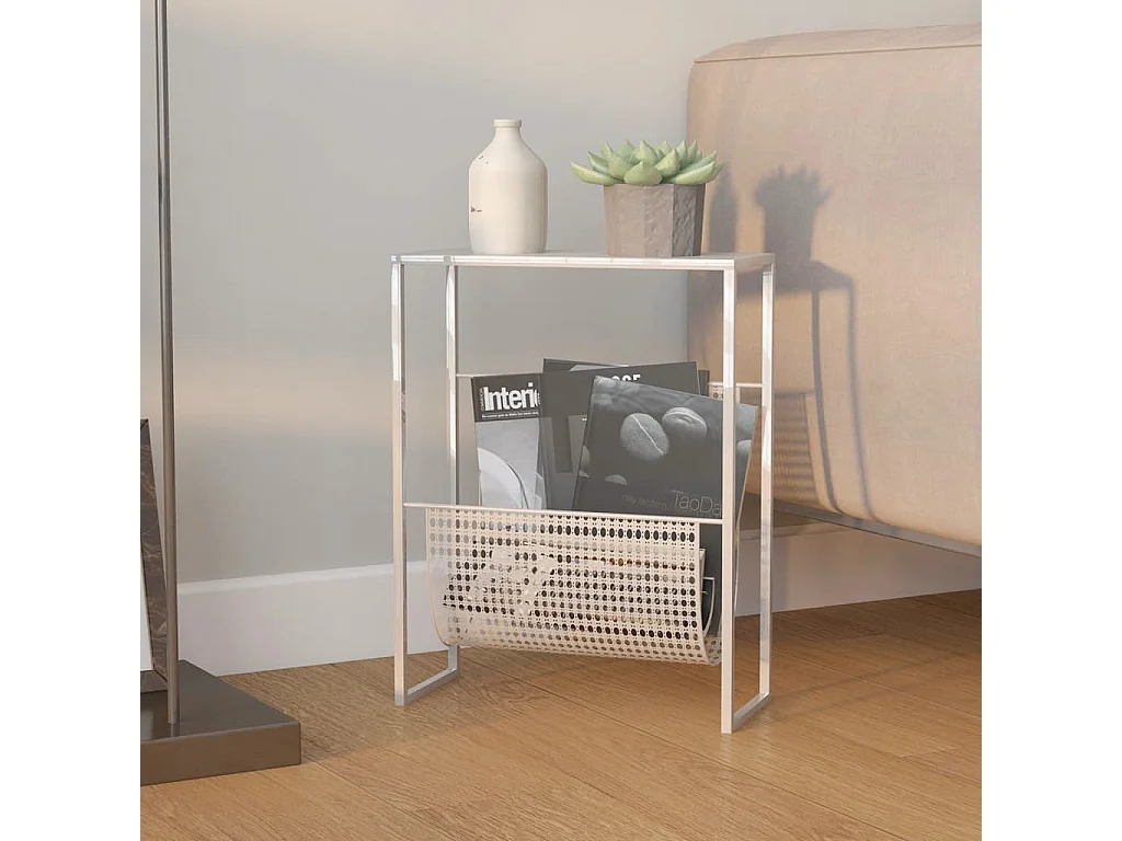 Portariviste Argento 35x15x45 cm in Acciaio