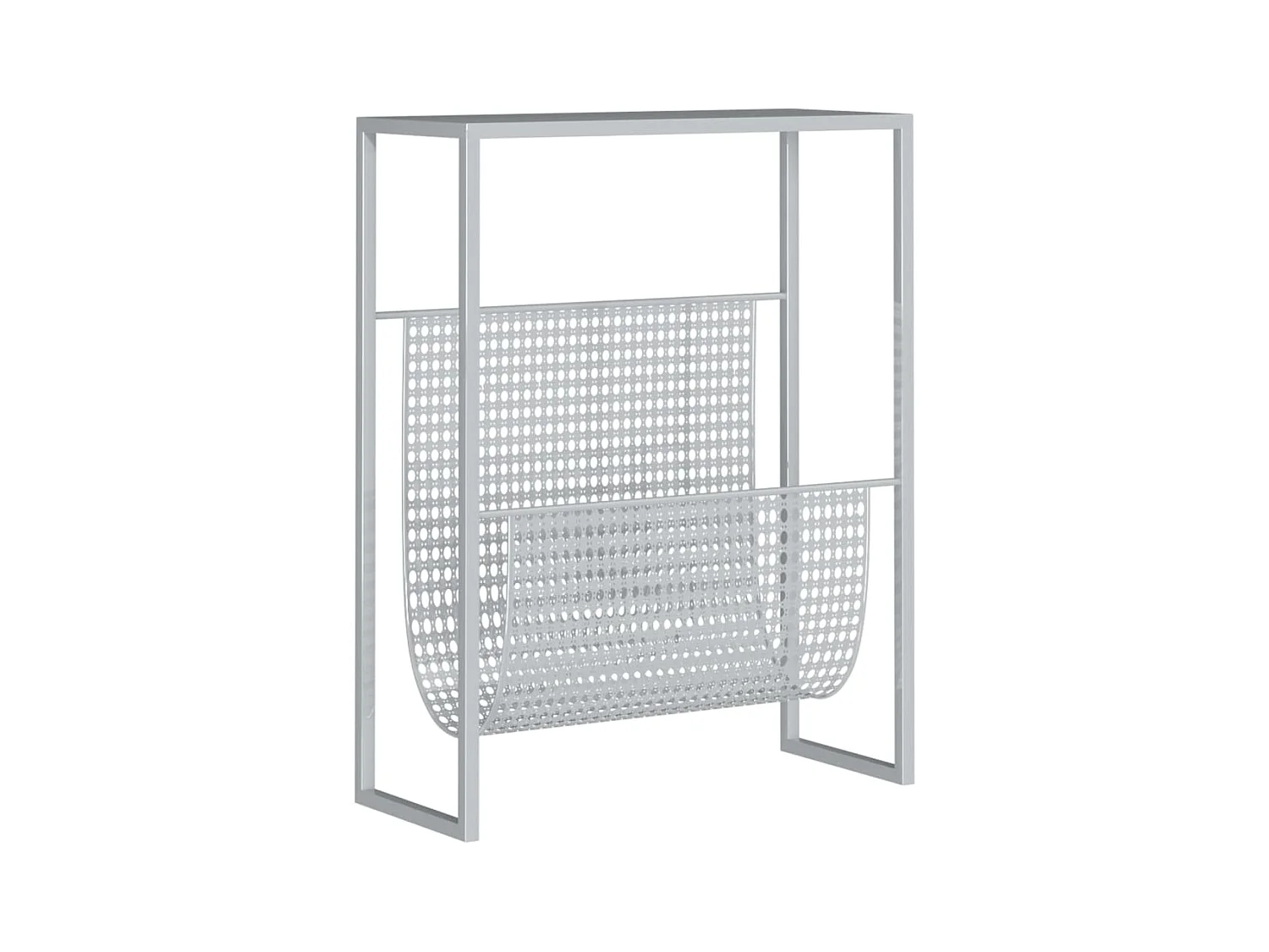 Tijdschriftenrek 35x15x45 cm staal zilverkleurig