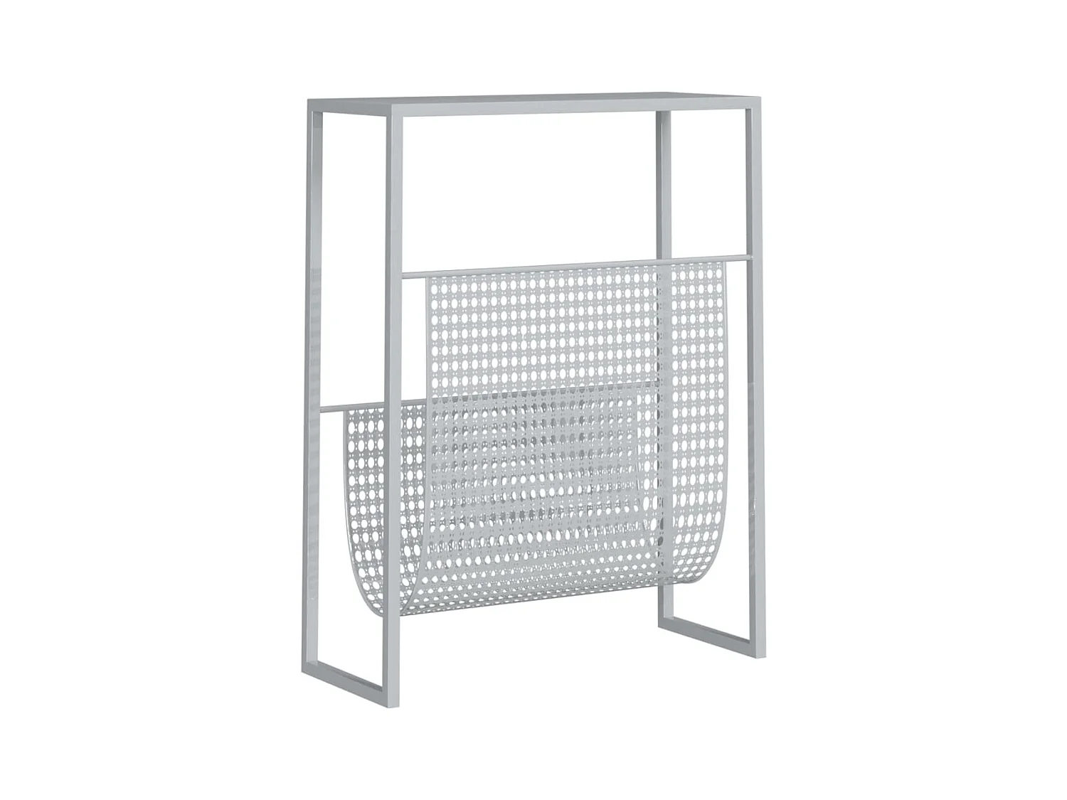 Tijdschriftenrek 35x15x45 cm staal zilverkleurig