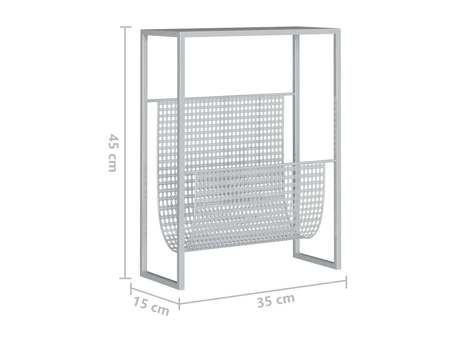 Porte-revue Argenté 35x15x45 cm Acier