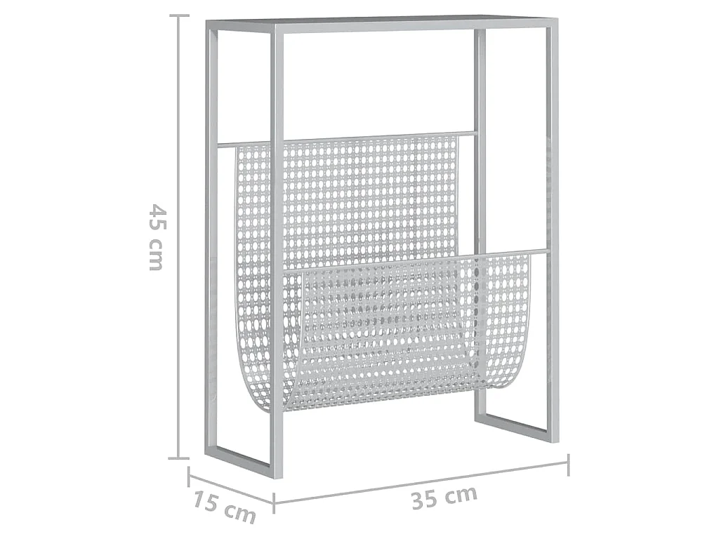 Suporte de revistas 35x15x45 cm aço prateado