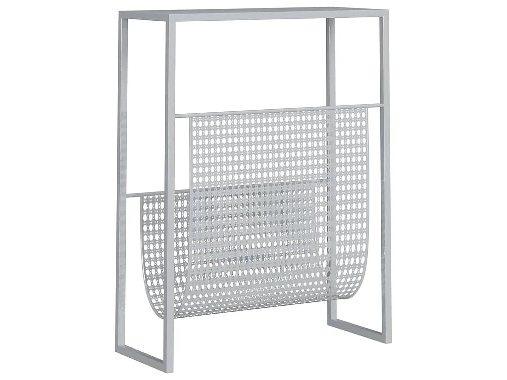 Suporte de revistas 35x15x45 cm aço prateado