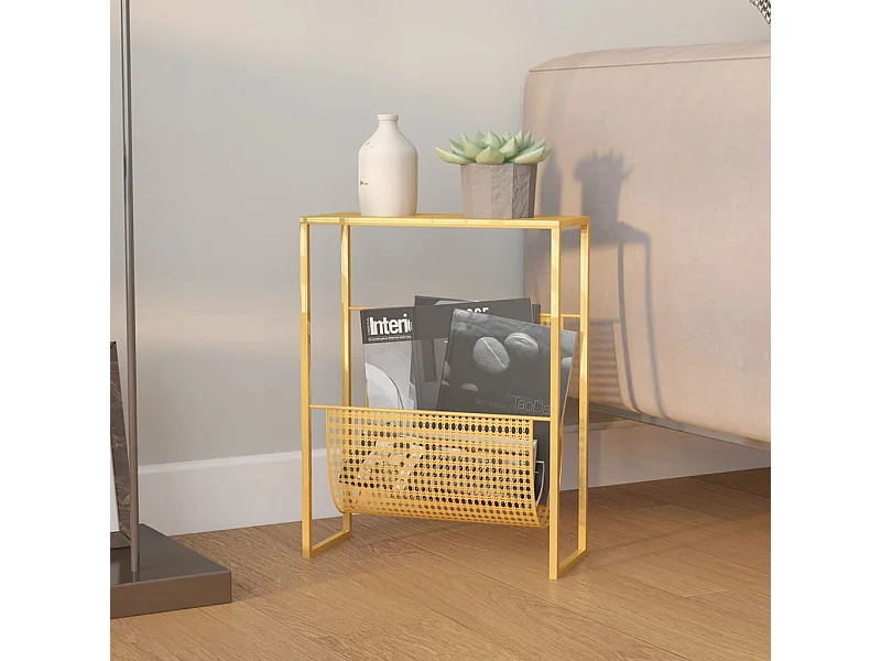 Porte-revue Doré 35x15x45 cm Acier